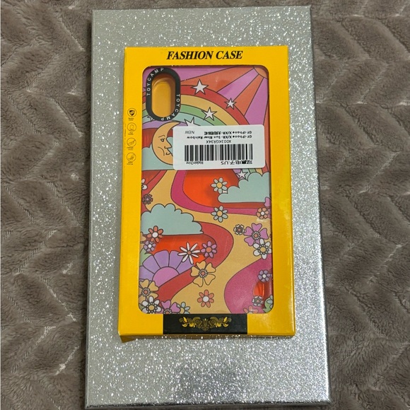 iPhone X and iPhone Xs Bright Orange Hippie Phone Case with Kick Stand - Picture 9 of 9